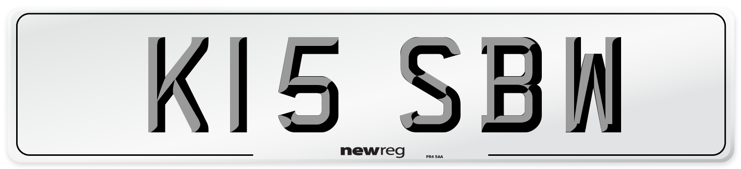 K15 SBW Number Plate from New Reg